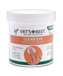 Vet's Best Eye Round pads 100бр почистващи тампони за очи, с Алое