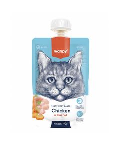 Wanpy Tasty Cat - месна паста пиле и морков, 90 г