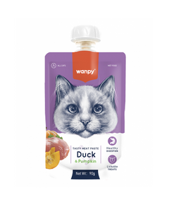 Wanpy Tasty Cat - месна паста патица и тиква, 90 г