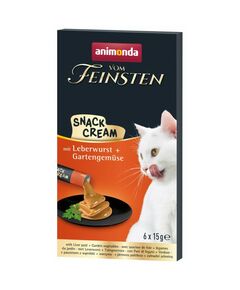 Vom Feinsten Snack Cream лакомство за коте с дроб и зеленчуци, 6х15 г