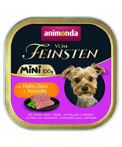 Vom Feinsten Mini Dog за дребни породи кучета с пилешко, гъше и магданоз, 100 г