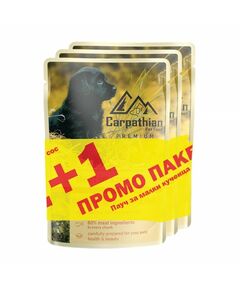 Carpathian Pet Food - пауч за малки кученца, ПРОМО говеждо в сос - 16+8 х 100 г