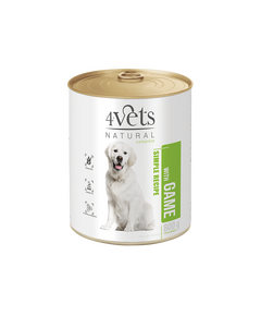 4Vets Dog Natural консервирана храна за кучета с дивечово месо, 800 г