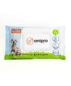 anipro антибактериални биоразградими хигиенни кърпички, 40 бр, 15x20 см