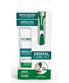 Vet's Best Dental Care Kit комплект за дентална грижа, четка и паста