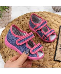 Home slippers Nazo Jr. TEX4B navy blue-pink, Пол: Kids, Размер: 19