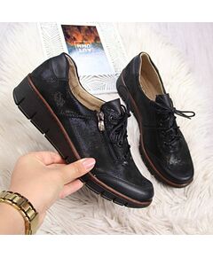 Leather shoes Helios W H334 black glossy