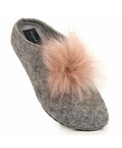 Comfortable felt slippers with pompom Panto Fino W INT1767B