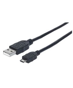 Manhattan 325677 USB кабел 0,5 м USB 2.0 USB A Micro-USB B Черен