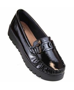 Filippo W PAW314D patent leather platform loafers, black