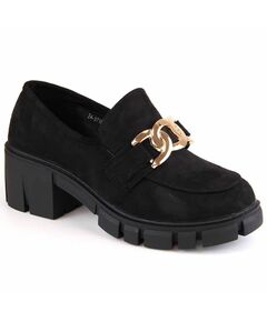 Vinceza W JAN250 suede high-heeled moccasin shoes, black