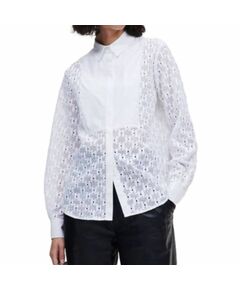 Karl Lagerfeld KL Monogram Lace Bib Shirt W 220W1600, Пол: Women, Размер: m