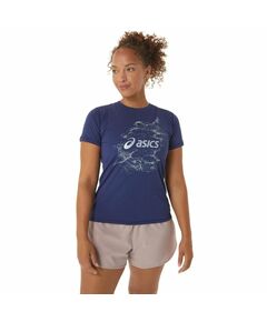 Asics Nagino Graphic Run SS Top W 2012C752-405 T-shirt, Пол: Women, Размер: XS