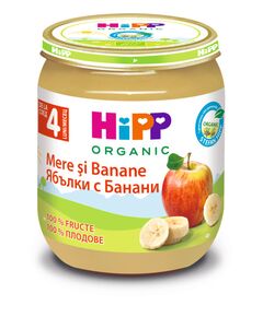 Hipp БИО ПЮРЕ ЯБЪЛКИ,БАНАНИ 125г