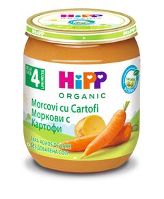 Hipp БИО ПЮРЕ РАННИ,МОРКОВИ,КАРТОФИ 125г