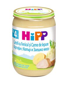 Hipp ПЮРЕ КАРТОФИ,КОПЪР,ЗАЕШКО 190г