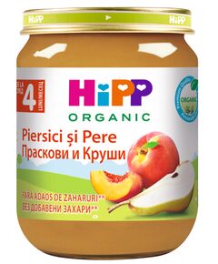 Hipp БИО ПЮРЕ ПРАСКОВИ, КРУШИ 125г