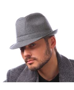 Мъжка зимна шапка Fedora HatYou CP0760, Сив меланж