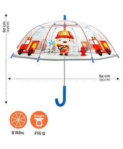 Детски прозрачен чадър Perletti CoolKids Пожарникар 15583