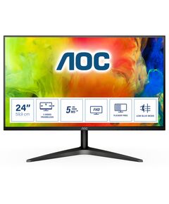 Монитор, AOC 24B1H, 23.6" Wide MVA LED, 5 ms, 3000:1, 50M:1 DCR, 250 cd/m2, FHD 1920x1080@60Hz, FlickerFree, Low Blue Light, D-Sub, HDMI, Headphone Out, Black