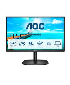 Монитор, AOC 24B2XD, 23.8" WLED IPS, 1920x1080@75Hz, 4GtG, 250cd/m2, 1000:1, DC20M:1, FlickerFree, Low Blue Light, Tilt, D-SUB, DVI