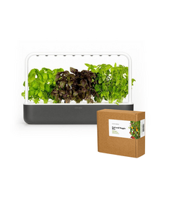 Комплект Click and Grow смарт саксия Smart Garden 9, Сива + семена 9 броя Плодове и зеленчуци микс