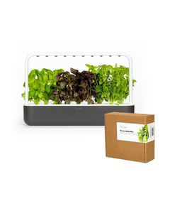 Комплект Click and Grow смарт саксия Smart Garden 9, Сива + семена 9 броя Салатен микс