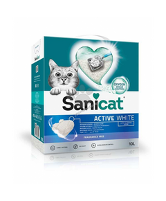 Sanicat Active White Natural - котешка тоалетна висококачествен бял бентонит / натурална / - 4бр х 10 литра