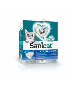 Sanicat Active White Natural - котешка тоалетна висококачествен бял бентонит / натурална / - 6бр х 6 литра