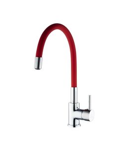 Едноръкохватков смесител за кухня Cascada Classic Red с гъвкава тръба 