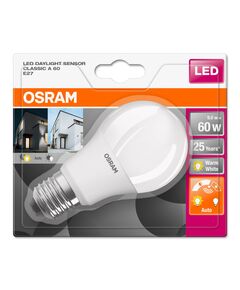 LED крушка OSRAM със сензор за осветеност, 9W, 806lm, 2700K, E27