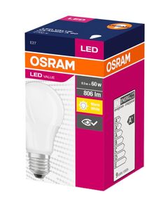 LED Крушка OSRAM VALUE CL A FR 60 8,5W, 806lm, 6500K, E27