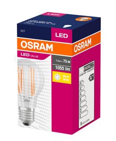 LED крушка OSRAM VALUE CL A FIL 75 8W, 1055lm, 2700K, E27