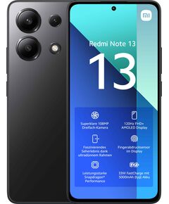 Xiaomi Redmi Note 13 16,9 см (6.67") Хибридна двойна SIM Android 13 4G UBS тип C 6 GB 128 GB 5000 mAh  Midnight Black, Цвят: Midnight Black