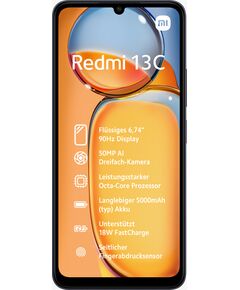 Xiaomi Redmi 13C 17,1 см (6.74") Двойна SIM карта Android 13 4G UBS тип C 8 GB 256 GB 5000 mAh  Midnight Black, Цвят: Midnight Black