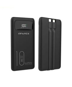 Външна батерия - 10 000mah - P168K - 22.5W - AWEI - 888551 - Черна