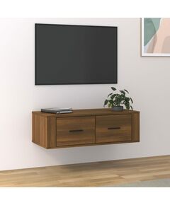 ВисящTV шкаф, кафяв дъб, 80x36x25 см, инженерно дърво