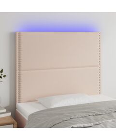 LED горна табла за легло, капучино, 100x5x118/128 см, Цвят: Кафяв, Количество в пакет: 1, Размер: 100 x 5 x 118/128 cm