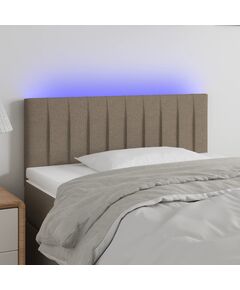 LED горна табла за легло, таупе, 100x5x78/88 см, плат, Цвят: Таупе, Количество в пакет: 1, Размер: 100 x 5 x 78/88 cm