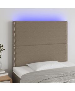 LED горна табла за легло, таупе, 80x5x118/128 см, плат, Цвят: Таупе, Количество в пакет: 1, Размер: 80 x 5 x 118/128 cm