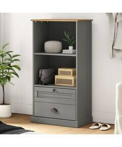 Етажерка за книги VIGO сива 60x35x114,5 см бор масив, Цвят: Сив