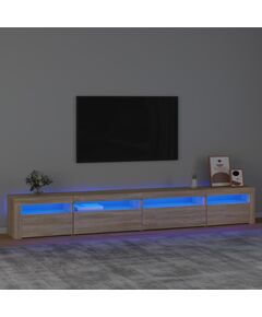 ТВ шкаф с LED осветление, дъб сонома, 270x35x40 см