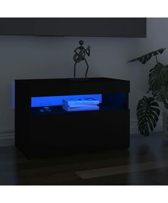 ТВ шкаф с LED осветление, черен, 120x35x40 см, Цвят: Черен, Размер: 60 x 35 x 40 cm