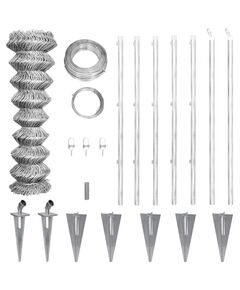 Оградна мрежа с колове и клинове поцинкована стомана 15x1,25 м