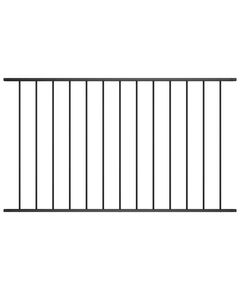 Ограден панел, прахово боядисана стомана, 1,7x1,25 м, черен
