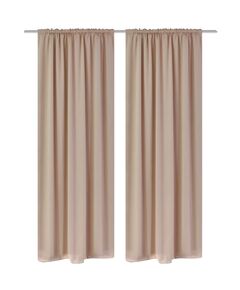 130374 2 pcs Cream Slot-Headed Blackout Curtains 135 x 245 cm