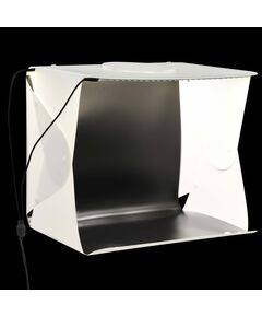 Сгъваема палатка за продуктова фотография LED 40x34x37 см бяла