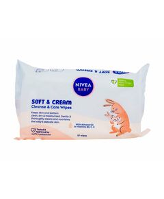 Nivea Baby Soft & Cream Cleanse & Care Wipes Cleansing Wipes, Капацитет: 57 pc, Пол: Kids