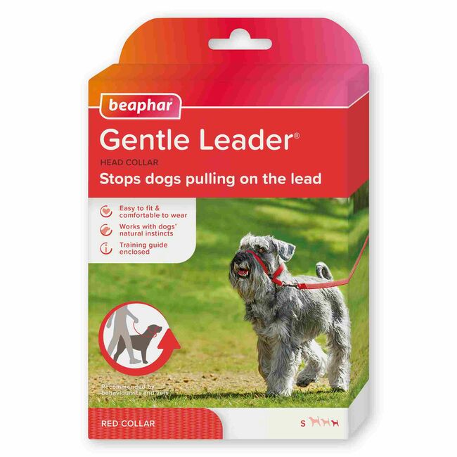 Beaphar Gentle Leader повод срещу дърпане за куче, червен, дребни породи