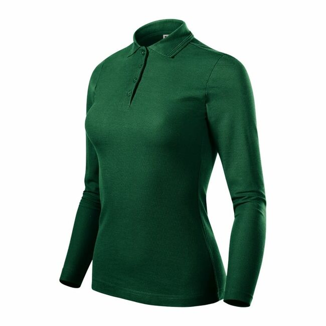 Malfini Pique Polo LS W polo shirt MLI-231D3 dark green, Пол: Women, Размер: l